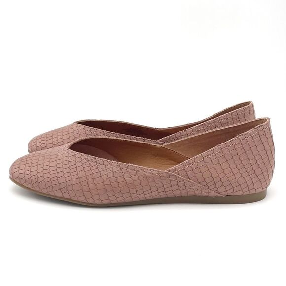 Lucky Brand Alba Ballet Flat in Dusty Mauve Croc Embossed Leather Size 9.5 - Picture 5 of 16